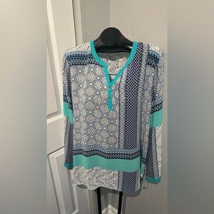 Bohemian chic Sheer pattern blouse 2X